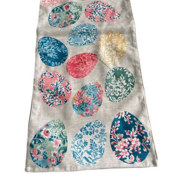 HOUSE AND GARDEN 14x72 Colorful Spring Easter Eggs Table Runner NWT - Picture 9 of 10